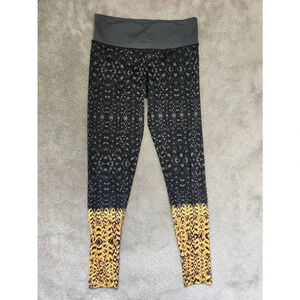 Onzie Gray and Yellow Printed Yoga Legging sz M/L
